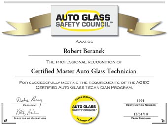 Auto Glass Safety Council Diploma