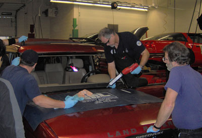 Adhesive application demonstration