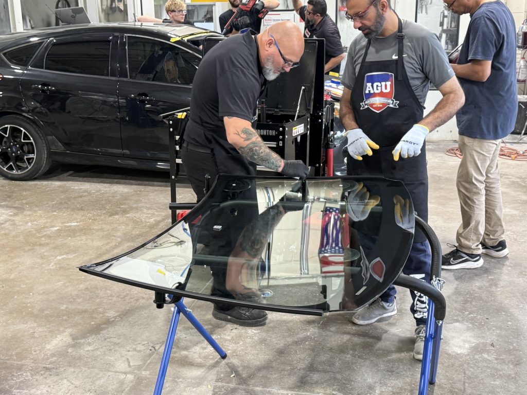 James helping a technician